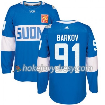Pánské Hokejový Dres Finsko Aleksander Barkov 91 Světový pohár v ledním hokeji 2016 Modrá Premier